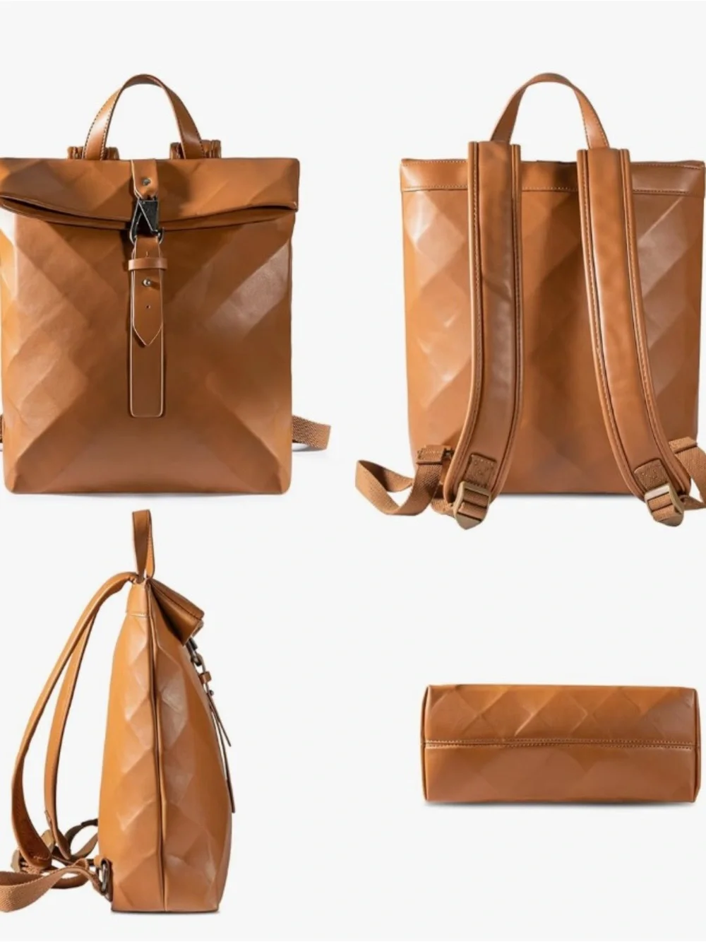 Milan Chiva Geometric Tan Backpack